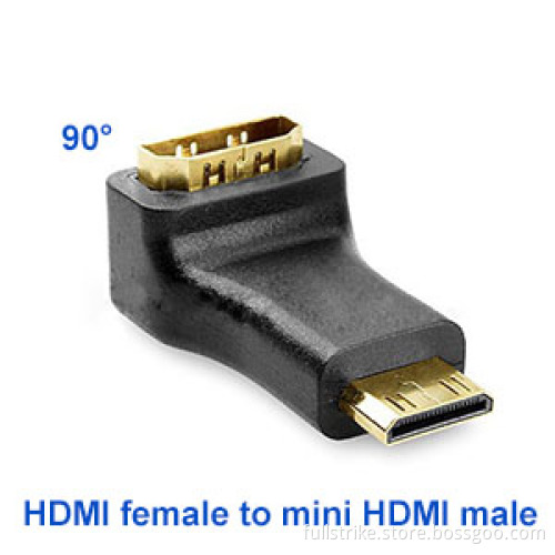 90 Degree Angle Type HDMI Female to Mini HDMI Male Adaptor
